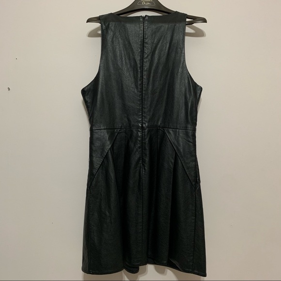TOPSHOP black faux leather skater dress size 8 - Picture 2 of 8